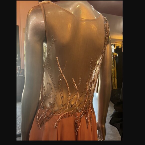 NEW TERANI COUTURE high low blush gown in blush - Picture 4 of 7